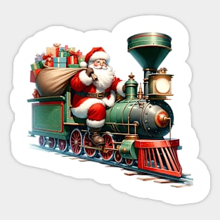 Santa Delivering Gifts Sticker